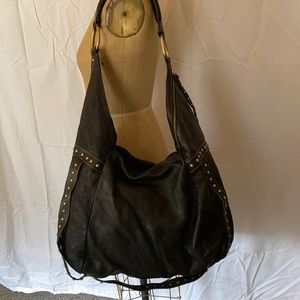 XL Black Leather Hobo